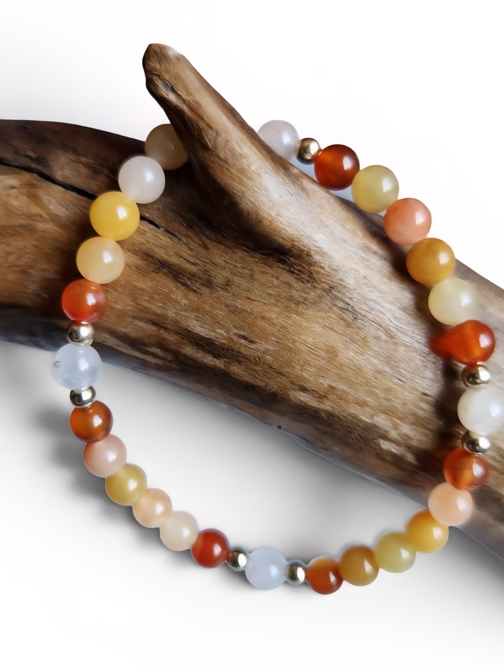 Handmade Multicolor Agate Bead Stretch Bracelet